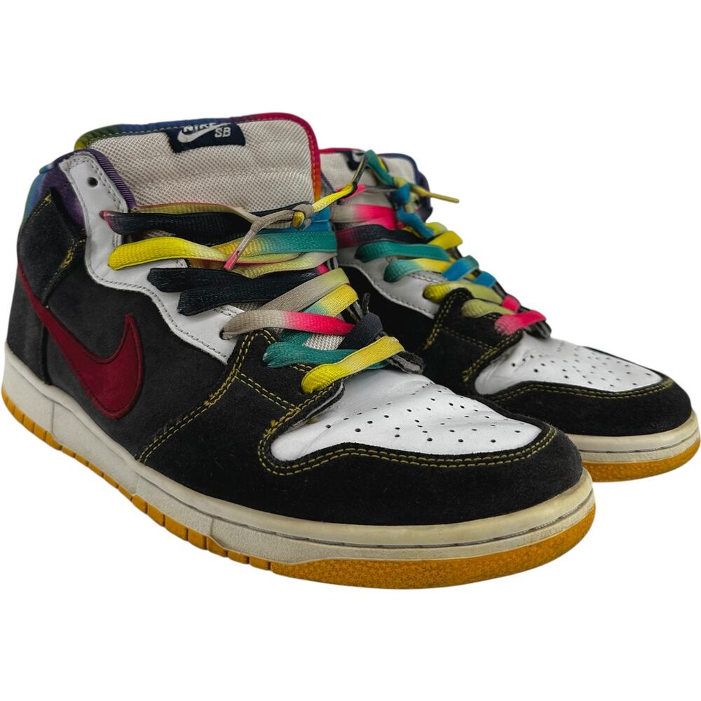 Nike SB Dunk Mid Skate Shoes Sneakers Tie Dye Obsidian Varsity Red 11.5